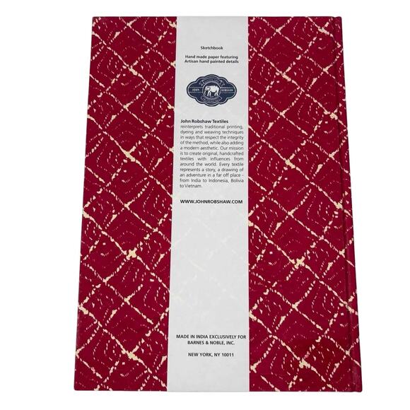 John Robshaw Hand Painted Sketchbook Elephant Jaipur Design Handmade Paper New - Picture 2 of 10